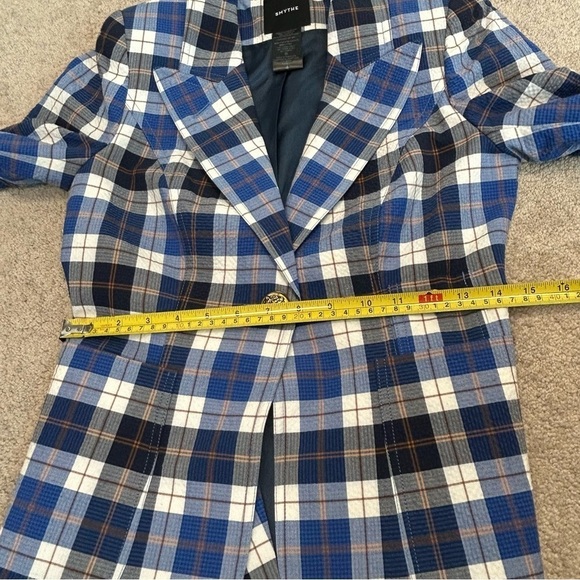 Smythe Patch Pocket Duchess Blazer in Blue & White Plaid Sz 4 NWOT preppy classy - Picture 15 of 16